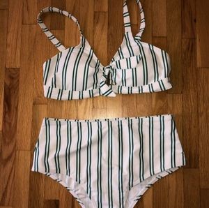 NWOT High waisted striped bikini